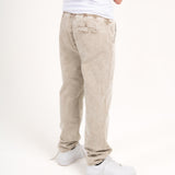 Washed Acid Beige Corduroy Straight Leg Trouser