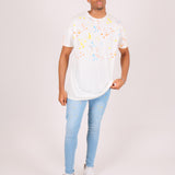 Oversized White Paint Splatter T-Shirt