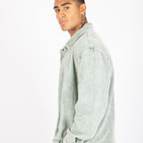 Washed Acid Green Corduroy Relaxed Shirt