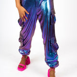 Holographic Purple Reflective Cargo Pant