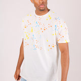 Oversized White Paint Splatter T-Shirt