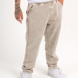 Washed Acid Beige Corduroy Straight Leg Trouser