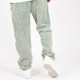 Washed Acid Green Corduroy Straight Leg Trouser