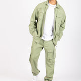 Khaki Relaxed Fit Utility Cargo Trousers