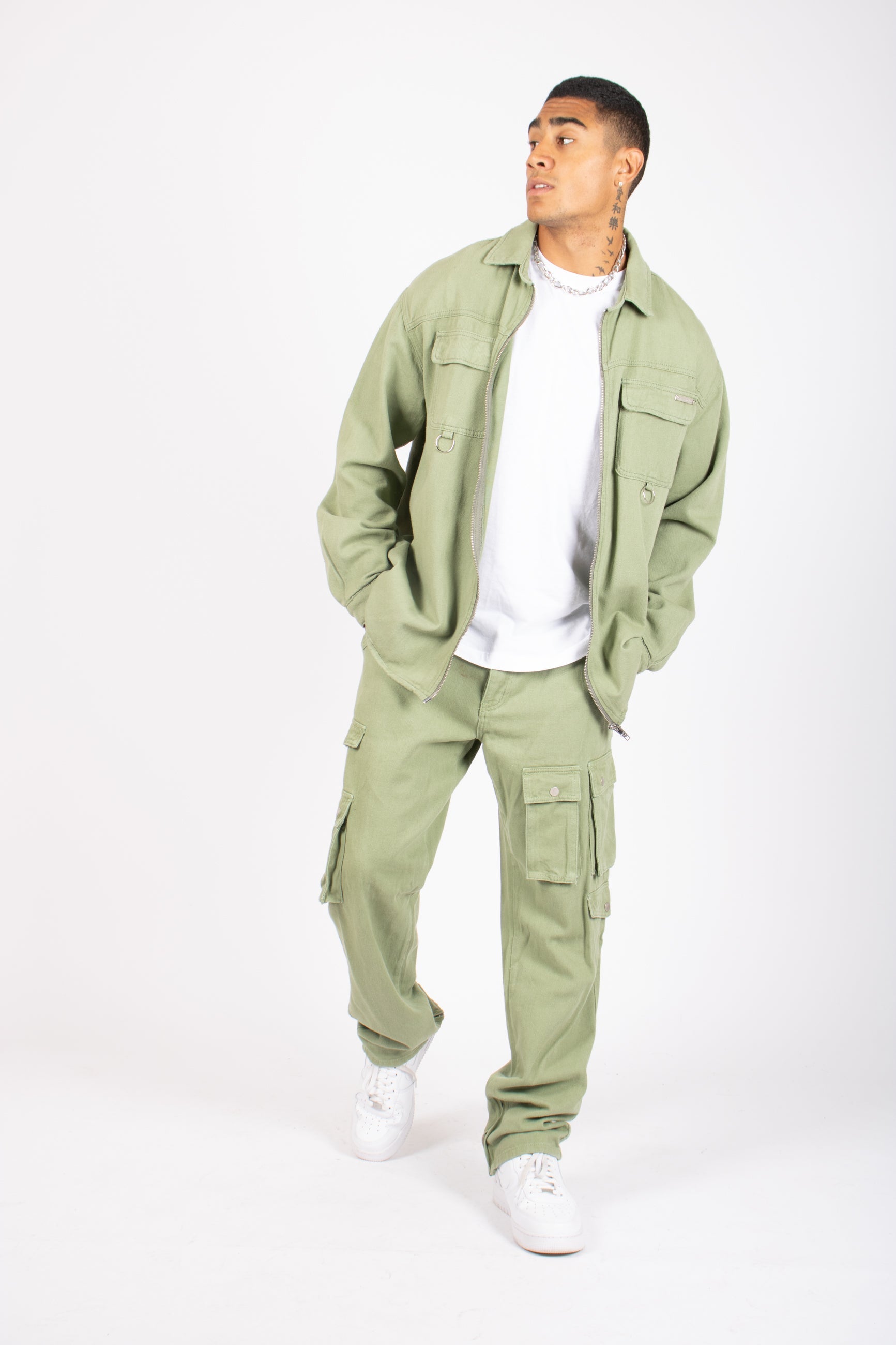 Khaki Relaxed Fit Utility Cargo Trousers