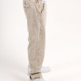 Washed Acid Beige Corduroy Straight Leg Trouser