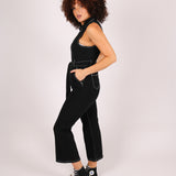 Wyoming Denim Jumpsuit With Kick Flare In Black