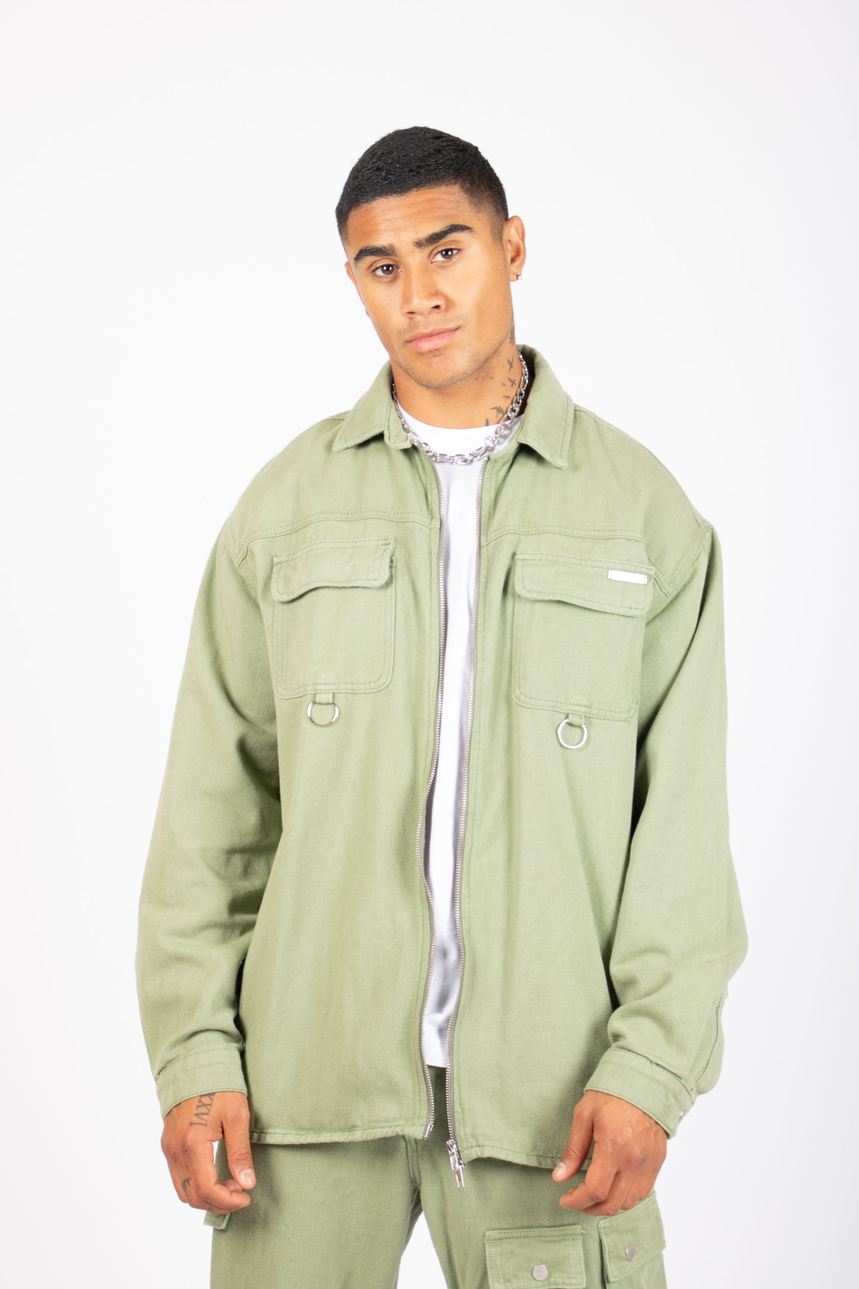 Khaki Relaxed Utility Shirt