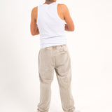 Washed Acid Beige Corduroy Straight Leg Trouser