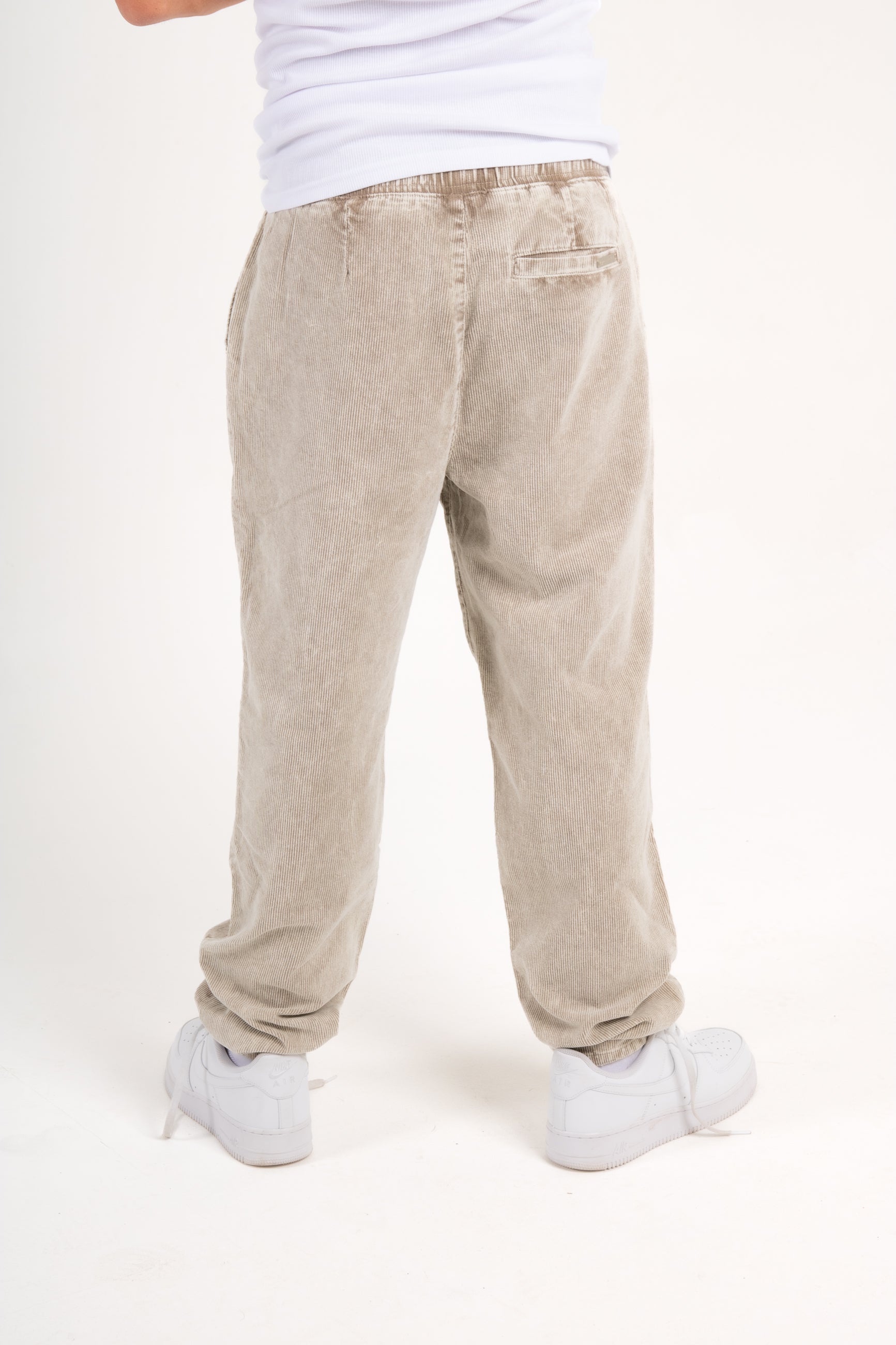 Washed Acid Beige Corduroy Straight Leg Trouser