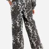 Leopard Print Wide Leg Jeans