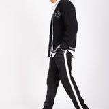 Varsity Knitted Cardigan In Black