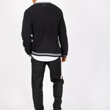 Varsity Knitted Cardigan In Black