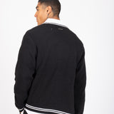 Varsity Knitted Cardigan In Black