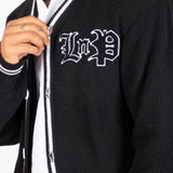 Varsity Knitted Cardigan In Black