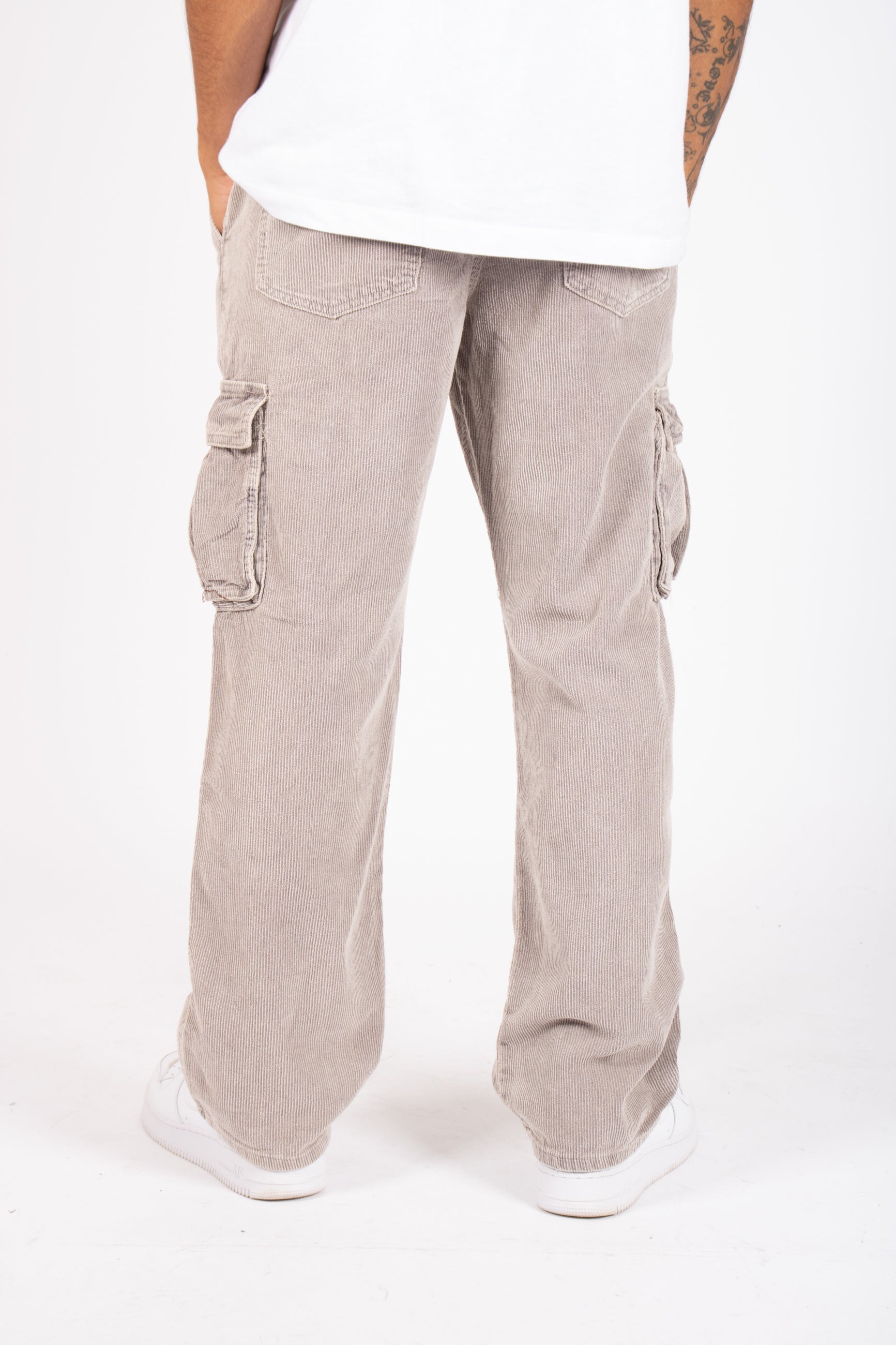 Grey Corduroy Utility Cargo