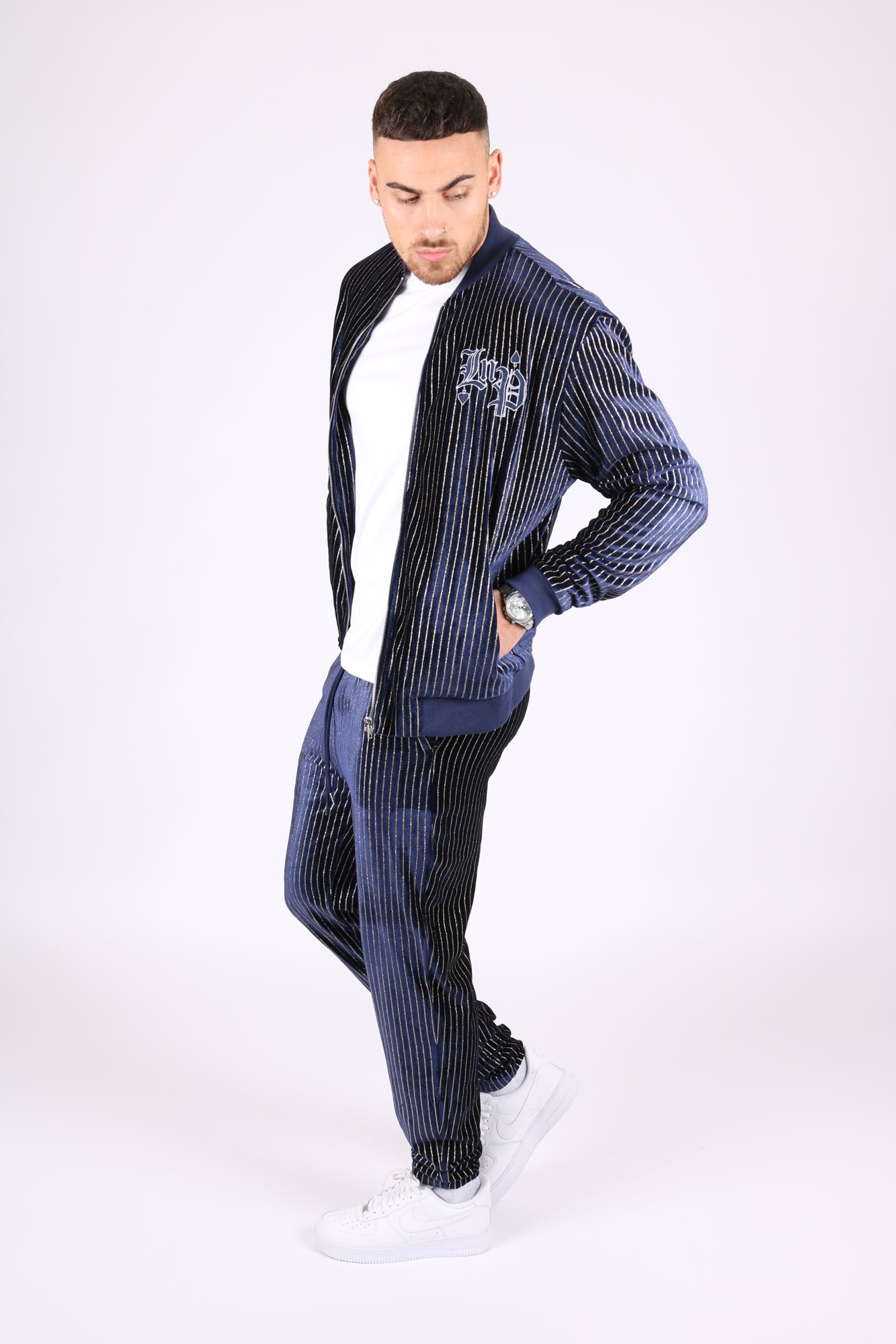 Pinstripe jogger hot sale