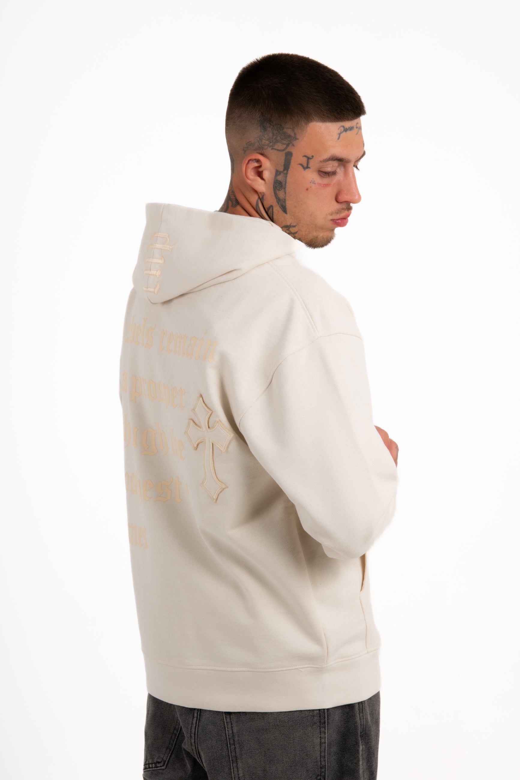 Premium Oversized Recycled Cream Rebel Hoodie