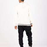 Varsity Knitted Cardigan in Off White