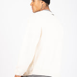 Varsity Knitted Cardigan in Off White