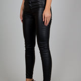 Faux Black Leather Skinny Trouser