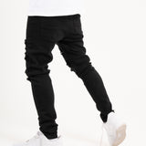 Logan Stretch Skinny Fit Jeans With Rips In Black