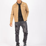 Logan Washed Charcoal Skinny Fit Jeans with Rips