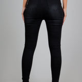 High Rise Skinny Jeans In Black - Organic Cotton And Recycled Fabric