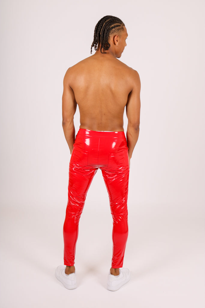 Red Gloss Vinyl Meggings