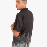 Oversized Boxy Shirt with Ombre Japanese Bird Print