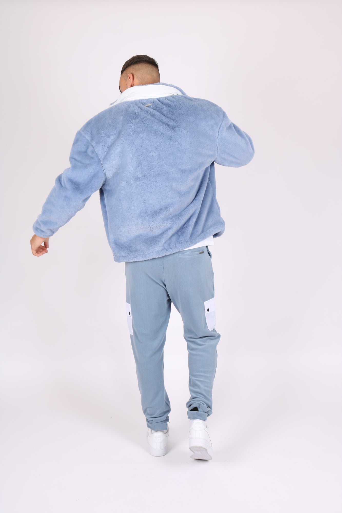 Baby Blue Utility Cargo Polar Fleece Joggers