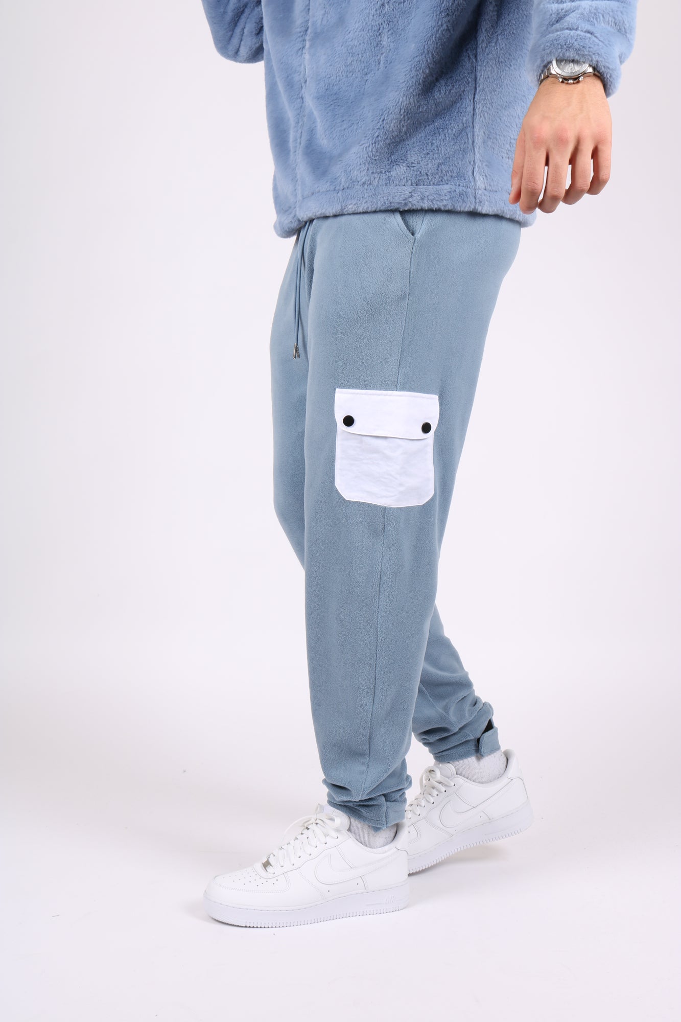 Baby Blue Utility Cargo Polar Fleece Joggers