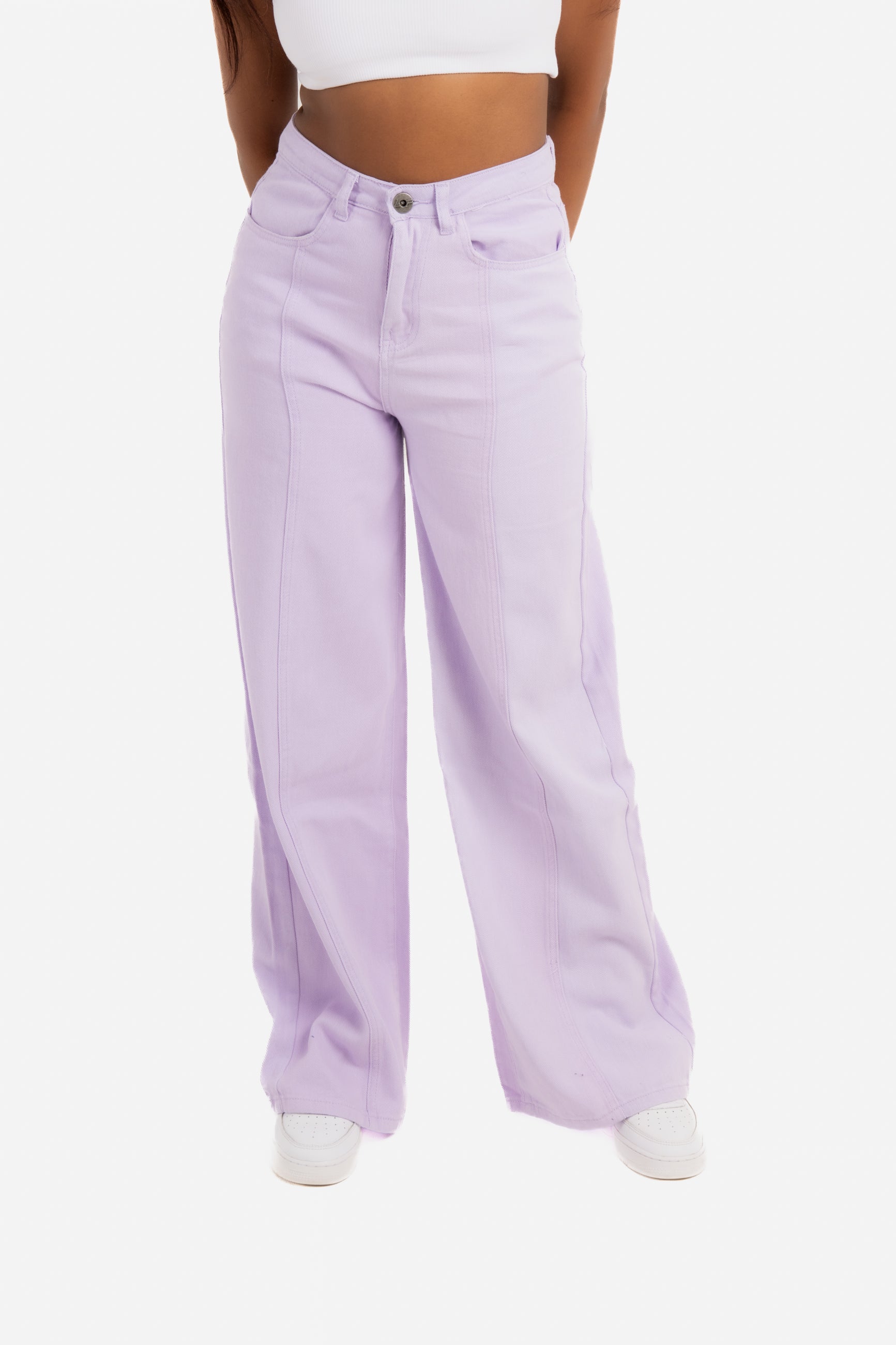 Cairo Wide Leg Jeans In Lilac