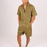 All-In-One Khaki Denim Jumpsuit