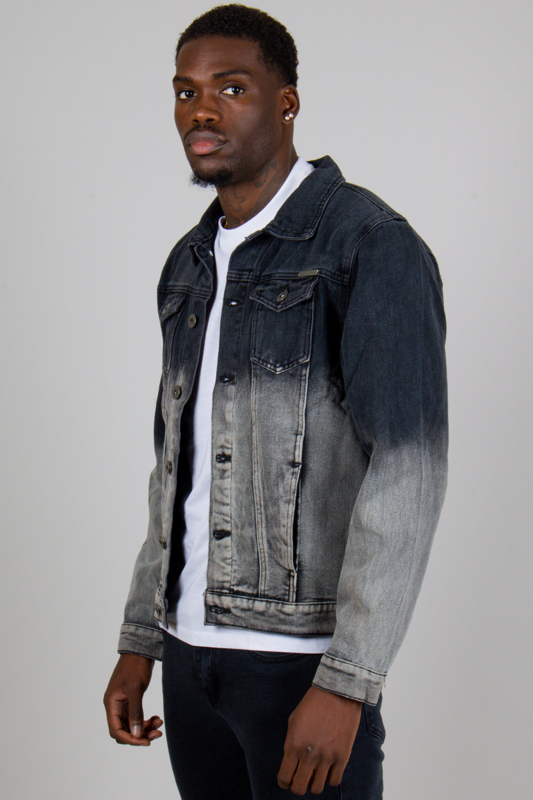 Fitted black jean clearance jacket