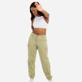 Relaxed Fit Cargo Trouser in Khaki Twill Denim