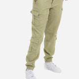 Relaxed Fit Cargo Trouser in Khaki Twill Denim