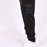 Black Polar Fleece Utility Cargo Joggers