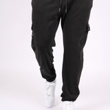 Black Polar Fleece Utility Cargo Joggers