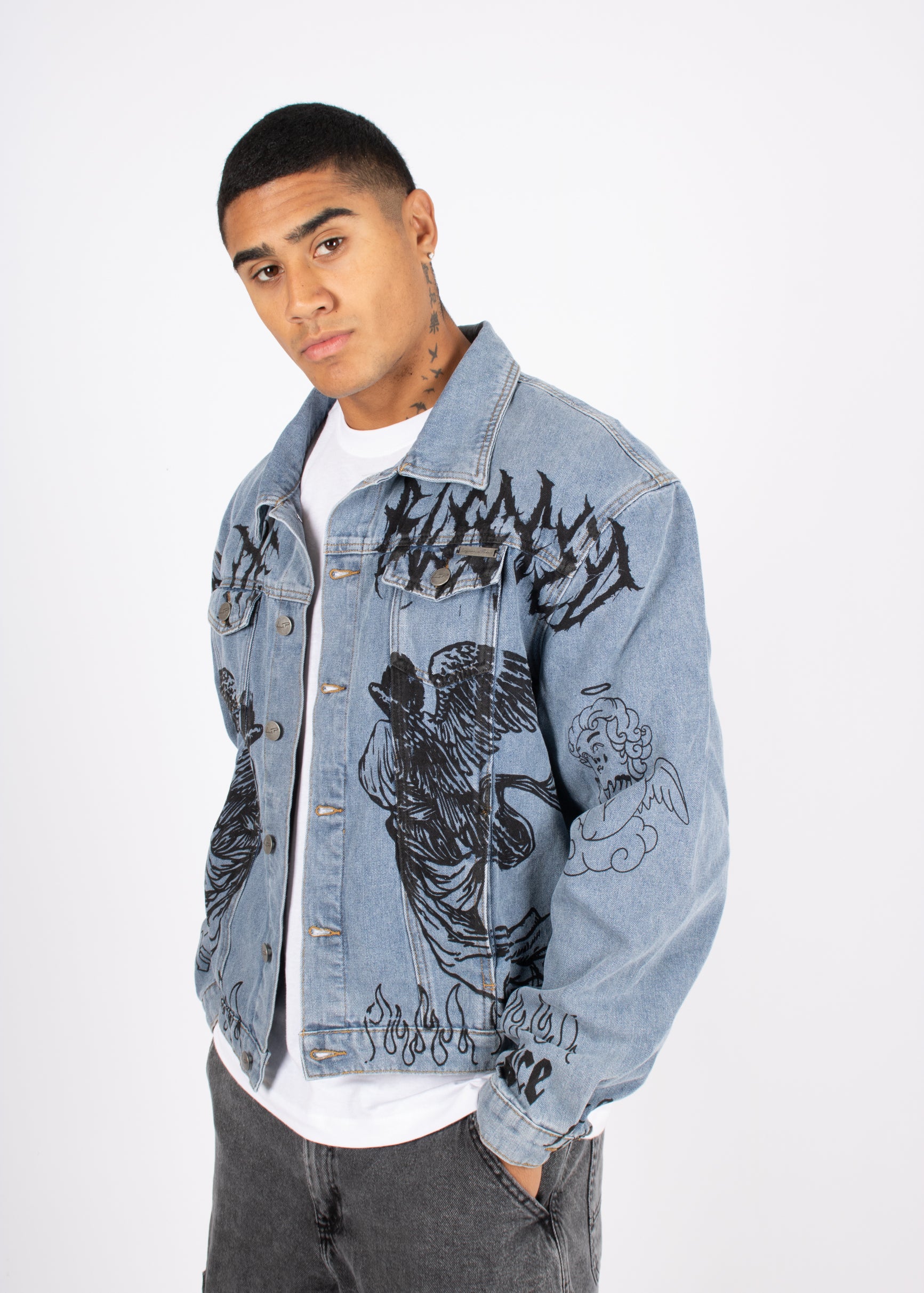 only-the-blessed-printed-denim-jacket