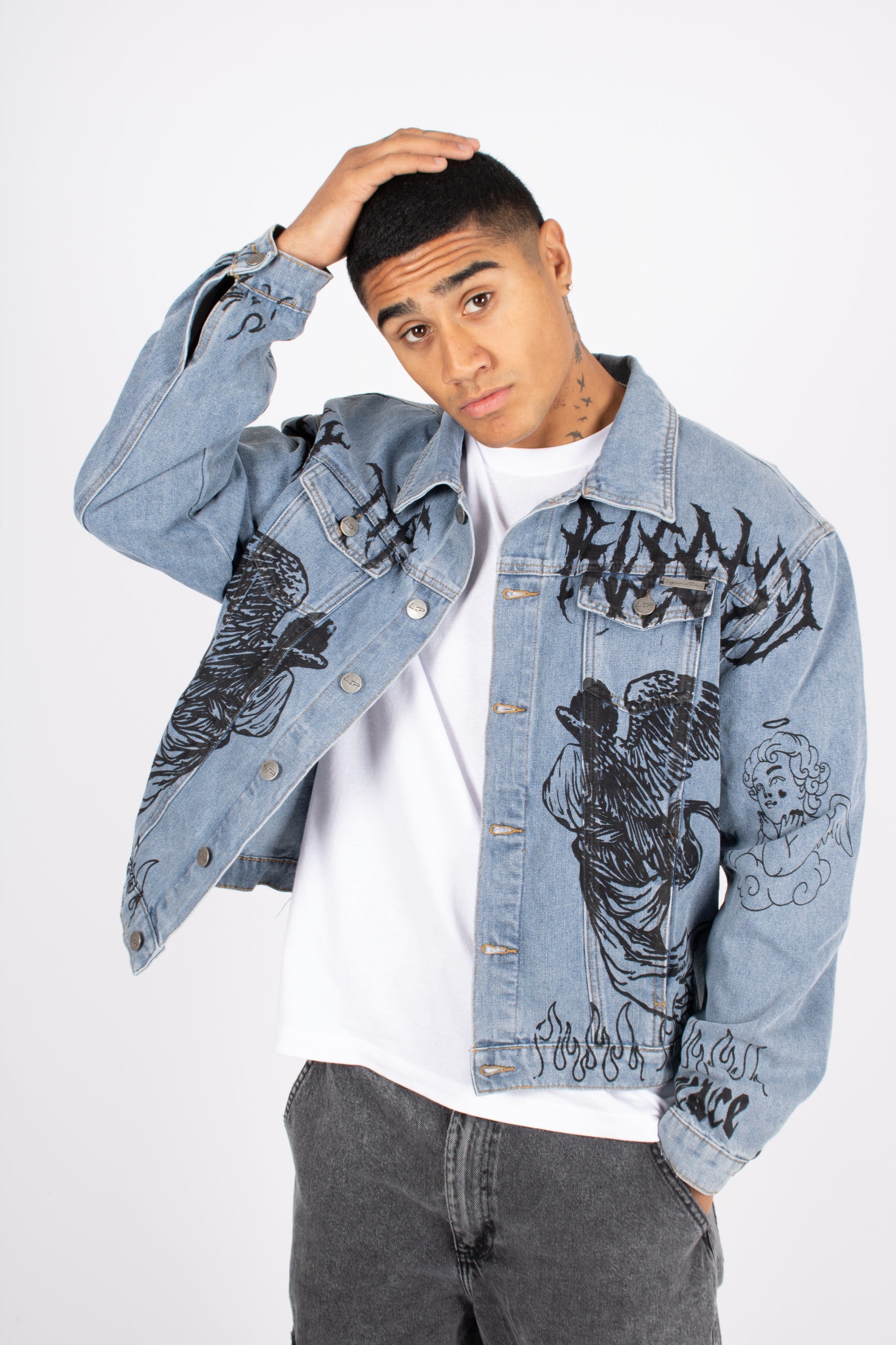 only-the-blessed-printed-denim-jacket