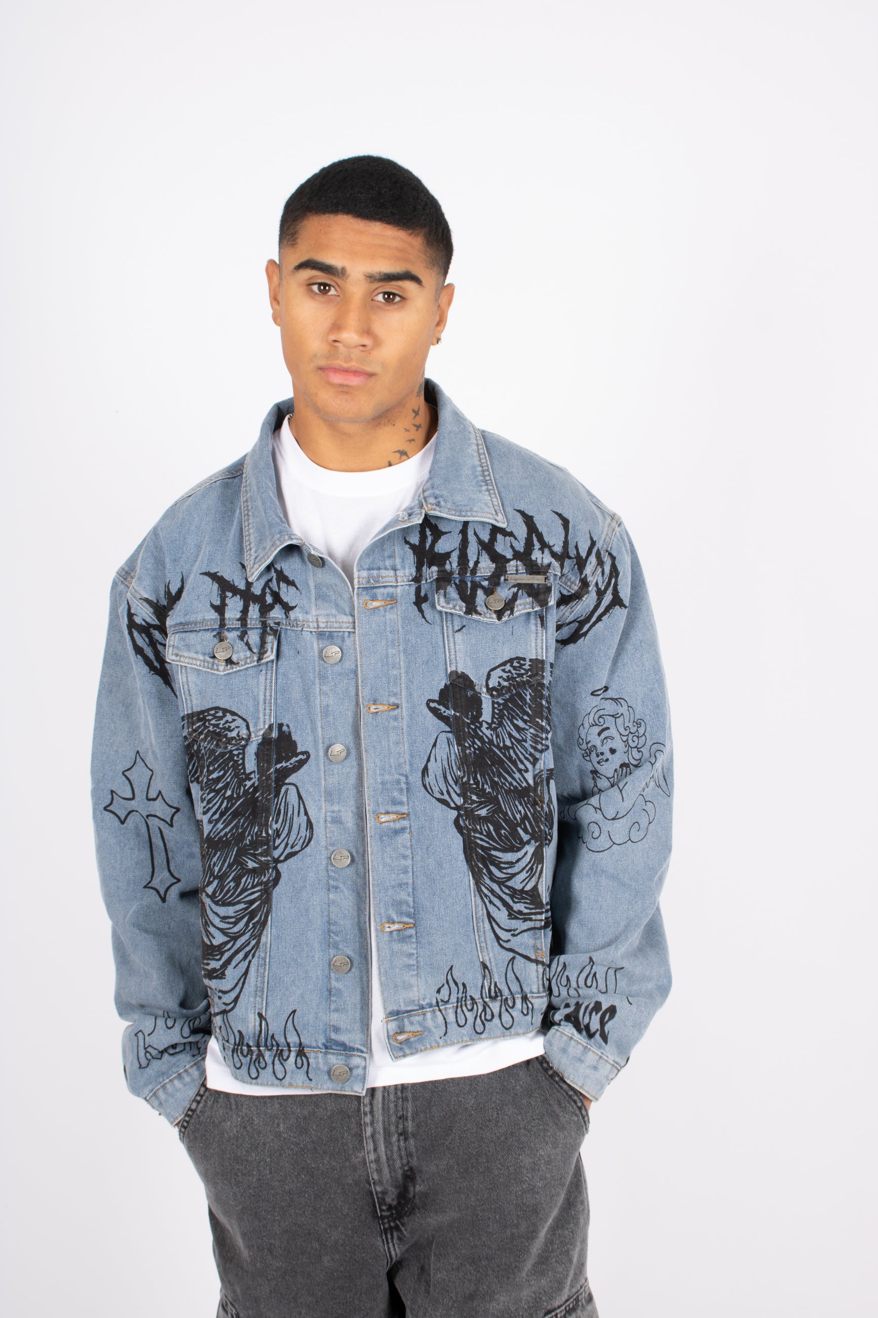 only-the-blessed-printed-denim-jacket