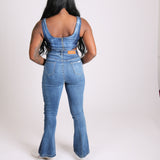 Vice Versa Denim Panelled Crop Top