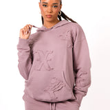 Mauve All Over 'LNP' Motif Hoodie