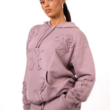 Mauve All Over 'LNP' Motif Hoodie