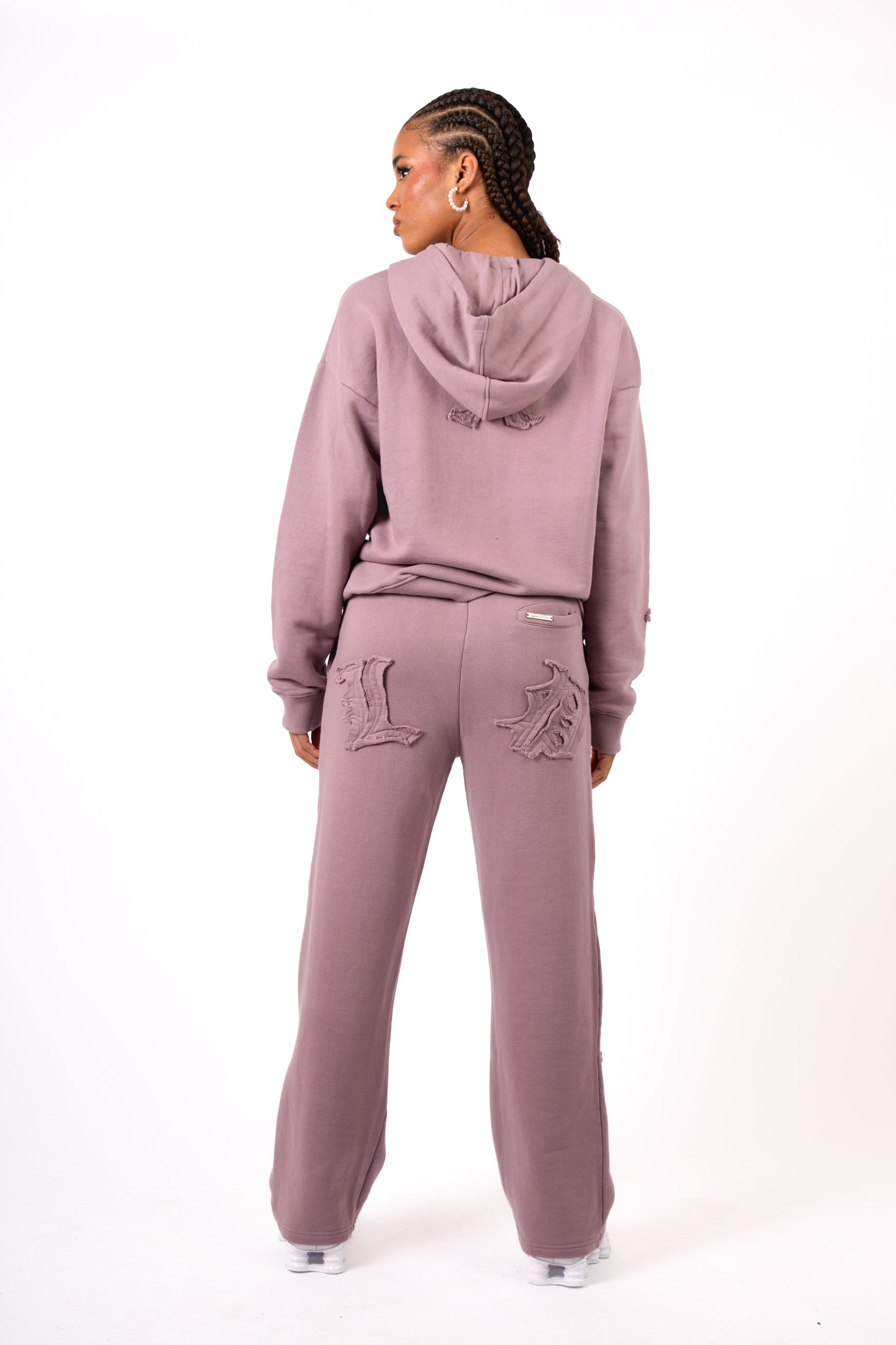 Mauve All Over 'LNP' Motif Straight Leg Joggers