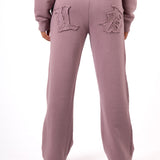 Mauve All Over 'LNP' Motif Straight Leg Joggers