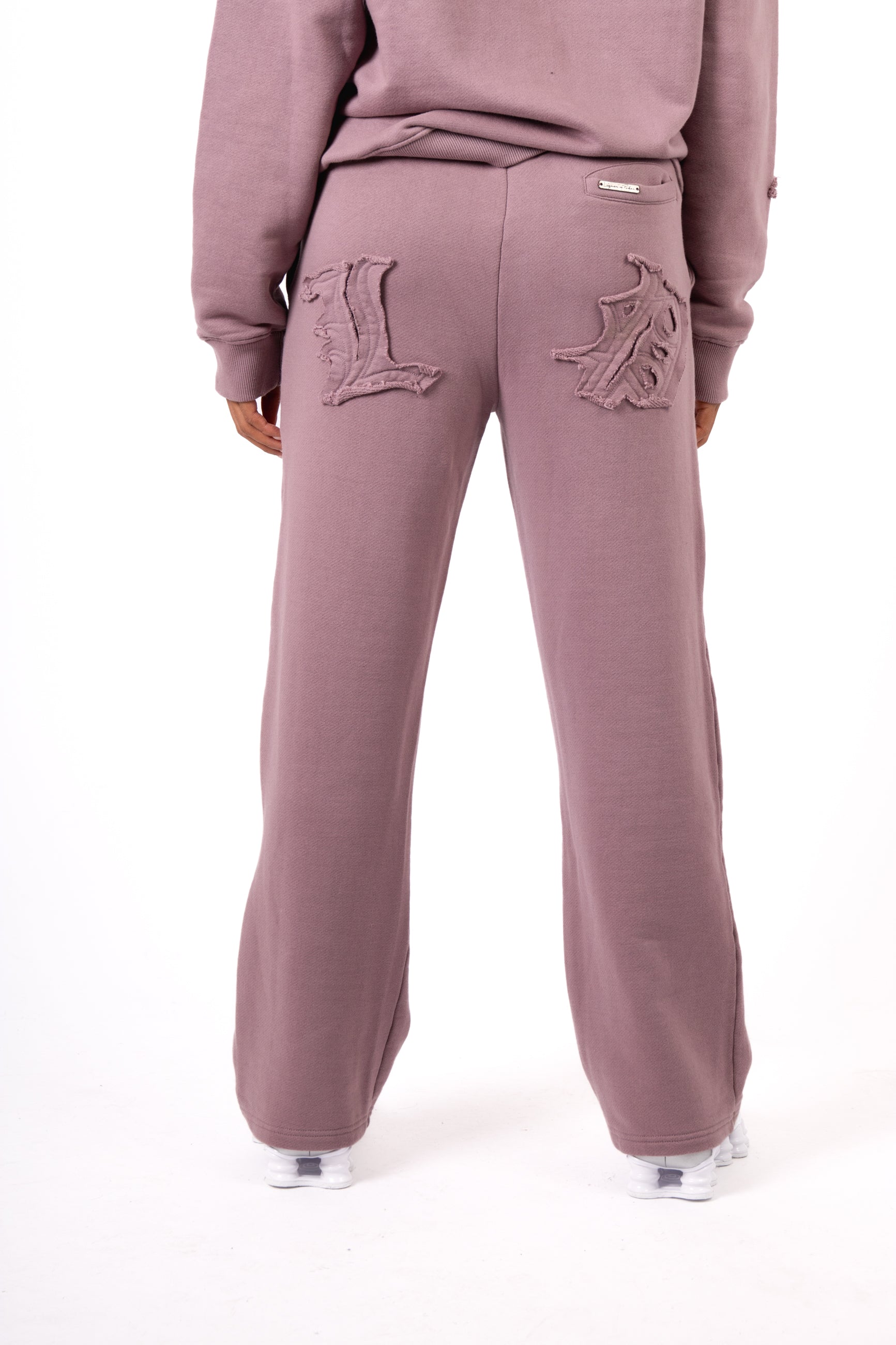 Mauve All Over 'LNP' Motif Straight Leg Joggers