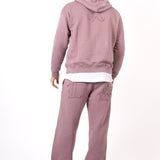 Mauve All Over 'LNP' Frayed Motif Straight Leg Jogger