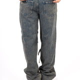 Vintage Wash Straight Leg Buckle Jean